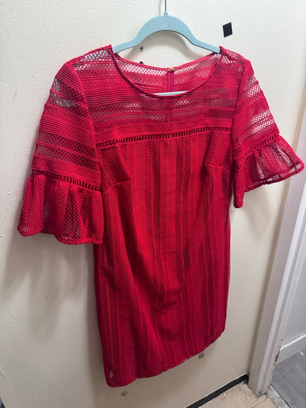 Trina Turk Vibrant Red Lace-Trim Dress size 4